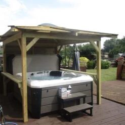 Outdoor Santorini - 5 Person Hot Tub With Gazebo Package -Outdoor Living Hot Tubs 5 1