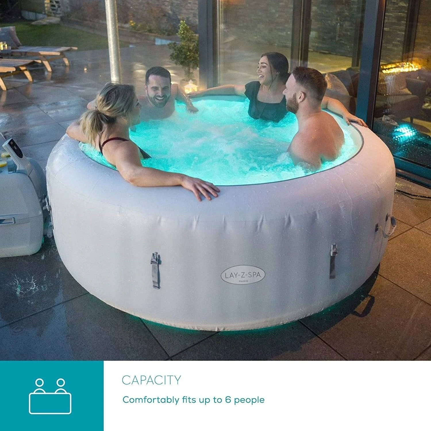 Lay-z Spa Lay-Z-Spa® AirJet Paris - 6 Person Inflatable Hot Tub 4 Lay-z Spa Lay-Z-Spa® AirJet Paris - 6 Person Inflatable Hot Tub - Image 2