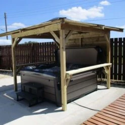 Outdoor Santorini - 5 Person Hot Tub With Gazebo Package -Outdoor Living Hot Tubs 6 1