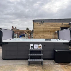 Platinum Spas Ares 1200 - 14ft Swim Spa -Outdoor Living Hot Tubs AresSwimspawith7kwMrSilenceASHP installBeverley4Square