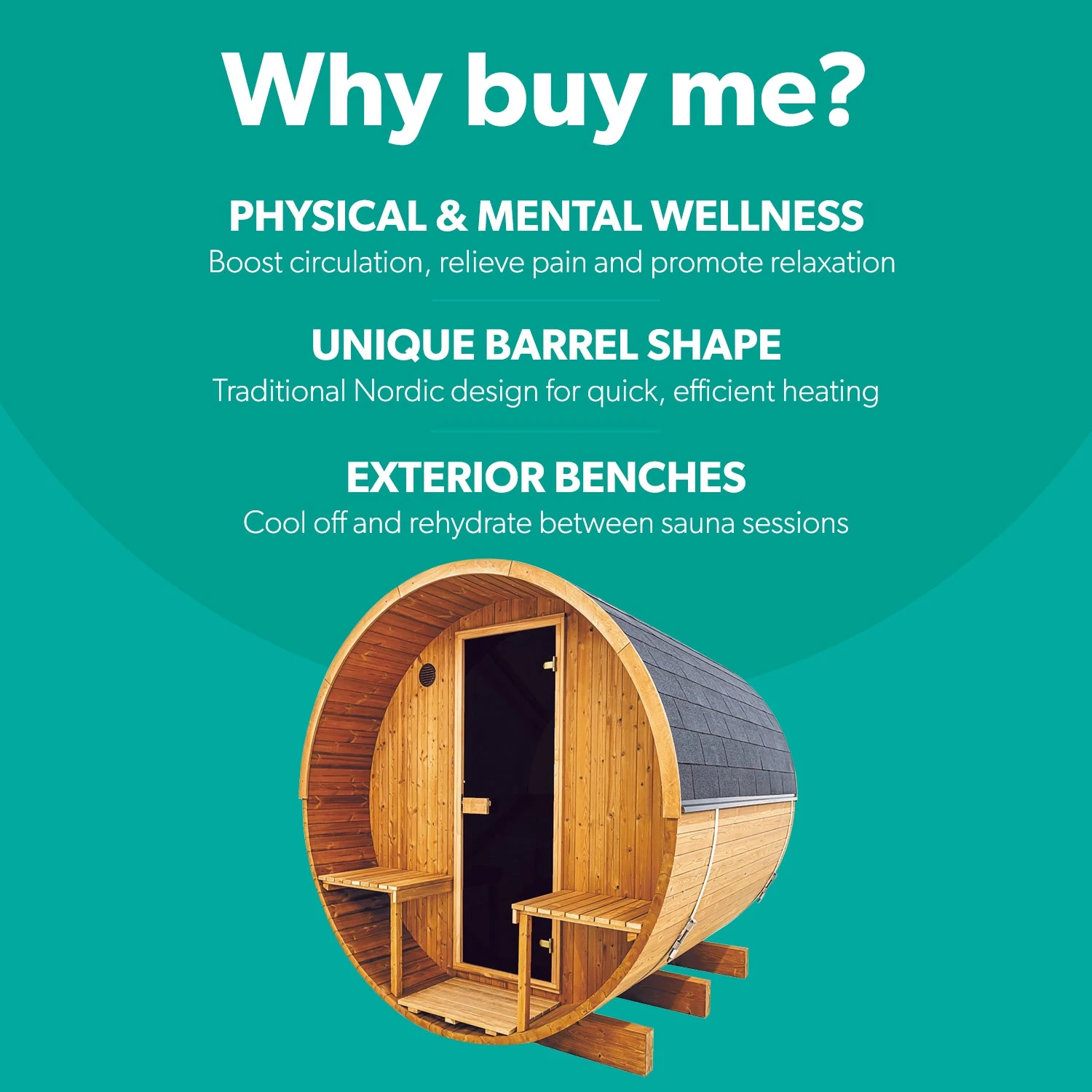 Hekla Barrel 210 - 4 Person Outdoor Sauna 4 Hekla Barrel 210 - 4 Person Outdoor Sauna - Image 2