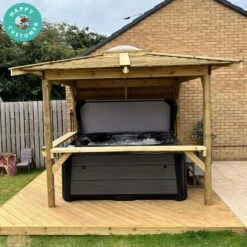 Outdoor Santorini - 5 Person Hot Tub With Gazebo Package -Outdoor Living Hot Tubs BellStampe