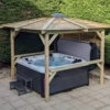 Brentano Wooden Hot Tub Gazebo With Tinted Dome Roof -Outdoor Living Hot Tubs BrentanoGazebo 1