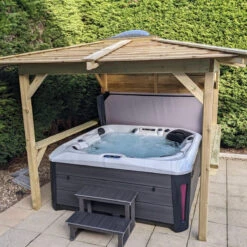 Brentano Wooden Hot Tub Gazebo With Tinted Dome Roof -Outdoor Living Hot Tubs BrentanoGazebo 2