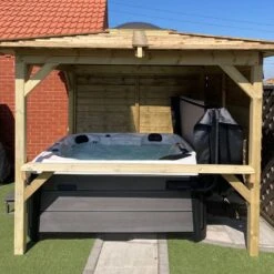 Brentano Wooden Hot Tub Gazebo With Tinted Dome Roof -Outdoor Living Hot Tubs BrentanoGazebo 20