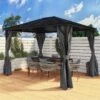 Fortrose 3x4m Black Metal Garden Gazebo With Grey Roof And Sides 1 Fortrose 3x4m Black Metal Garden Gazebo With Grey Roof And Sides -Outdoor Living Hot Tubs FTR060 1 Supersize