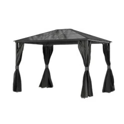 Fortrose 3x4m Black Metal Garden Gazebo With Grey Roof And Sides 16 Fortrose 3x4m Black Metal Garden Gazebo With Grey Roof And Sides -Outdoor Living Hot Tubs FTR060 4 Supersize
