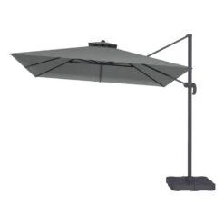 Como 3x3m Grey Square Cantilever Garden Parasol With Base And Cover -Outdoor Living Hot Tubs FTR064 2 Supersize