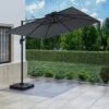 Como 3x3m Dark Grey Square Cantilever Garden Parasol With Base And Cover -Outdoor Living Hot Tubs FTR065 1 Supersize