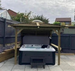 Brentano Wooden Hot Tub Gazebo With Tinted Dome Roof -Outdoor Living Hot Tubs Gazebo 7
