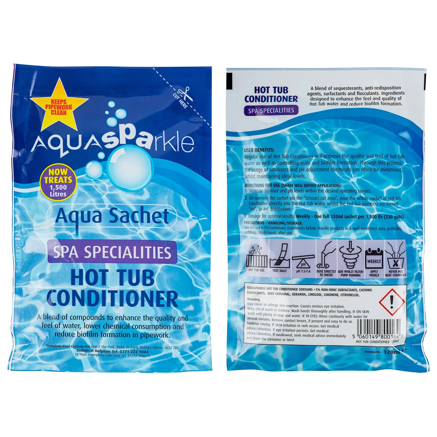 AquaSPArkle Hot Tub Conditioner Spa Specialities Aqua Sachet 4 AquaSPArkle Hot Tub Conditioner Spa Specialities Aqua Sachet - Image 2