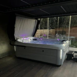Jacuzzi® J495IP™ - 8-9 Person Hot Tub -Outdoor Living Hot Tubs J495HotTubPlatinumBrushedGrey Maudsley