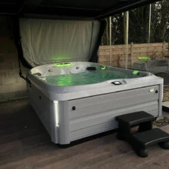 Jacuzzi® J495IP™ - 8-9 Person Hot Tub -Outdoor Living Hot Tubs J495HotTubPlatinumBrushedGrey Maudsley3