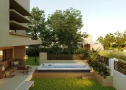 Jacuzzi® PowerPro™ J-19™ - 19ft Swim Spa -Outdoor Living Hot Tubs JSS J19 SmokedEbony Lifestyle V3 3000x2143 72120de5 e3b6 443c 89e8 135869b7a087