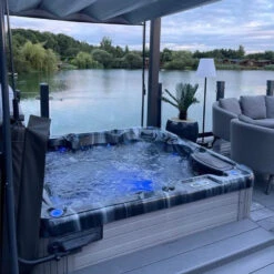 Bespoke Velarium Metal Hot Tub Gazebo With Waterproof Retracting Canopy Roof -Outdoor Living Hot Tubs OutdoorHaze VelariumGazebo7Square b78400d3 3fe5 43c6 a14f 19136b2ae576